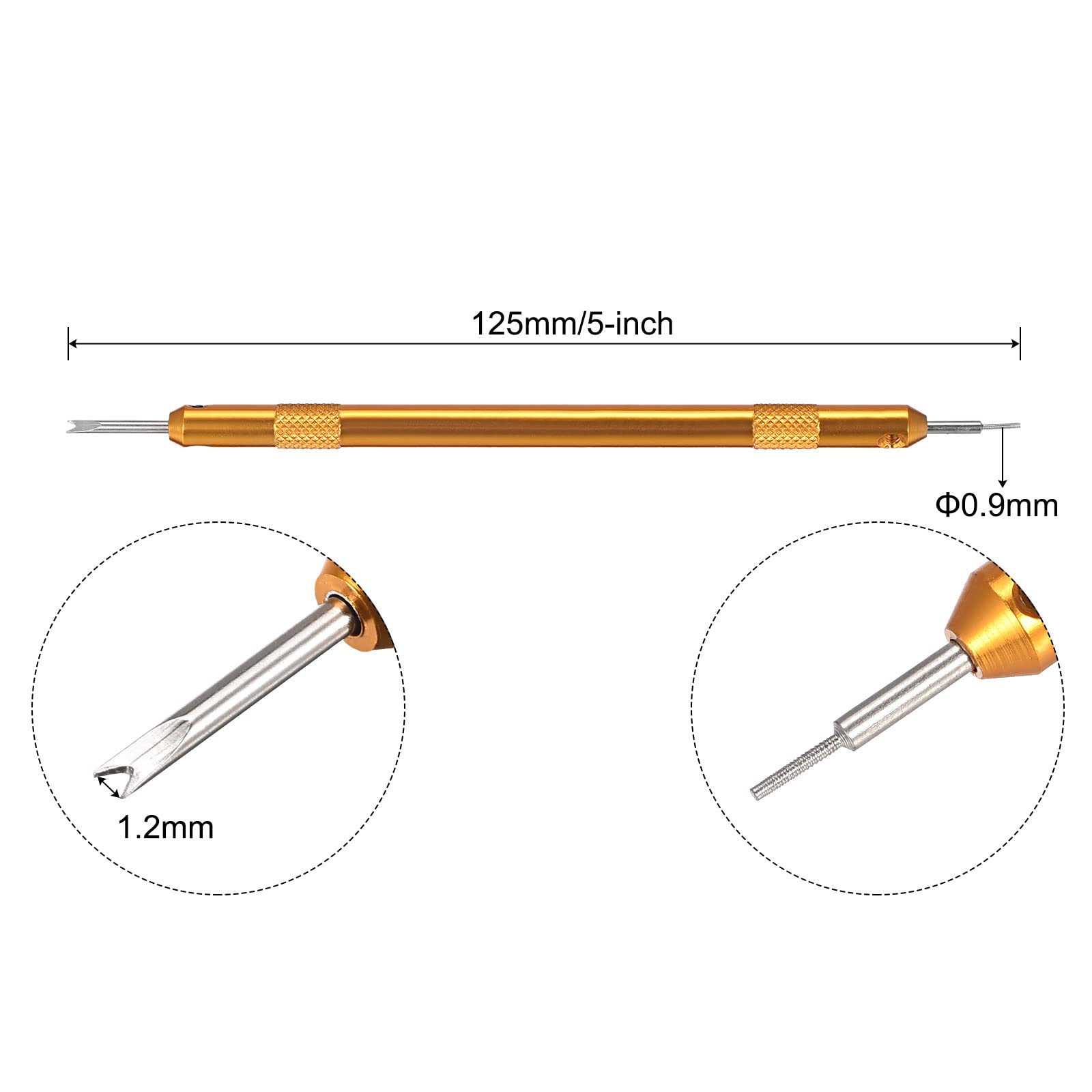 uxcell Double-Ended Watch Spring Bar Tool - 0.9mm Pin Diameter for Watch Band Link Removal & Repair | Professional Watchmaker Accessory for DIY Watch Maintenance & Jewelry Repair