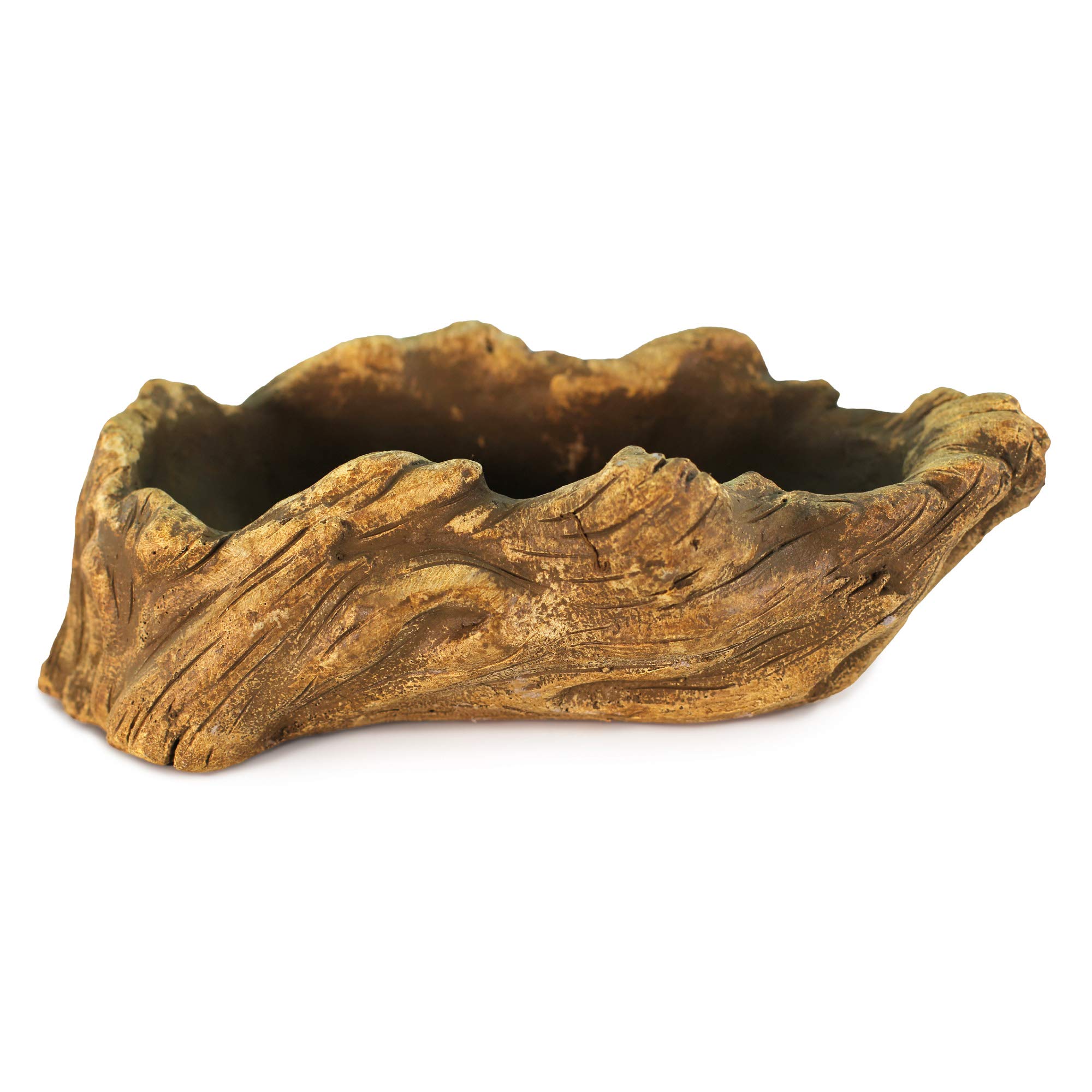 Ceramic Wood Planter Pot - Indoor/Outdoor Log Planter for Succulents, Flowers & Small Plants | Rustic Driftwood Design | Perfect for Home Decor, Office Desk & Garden Use
