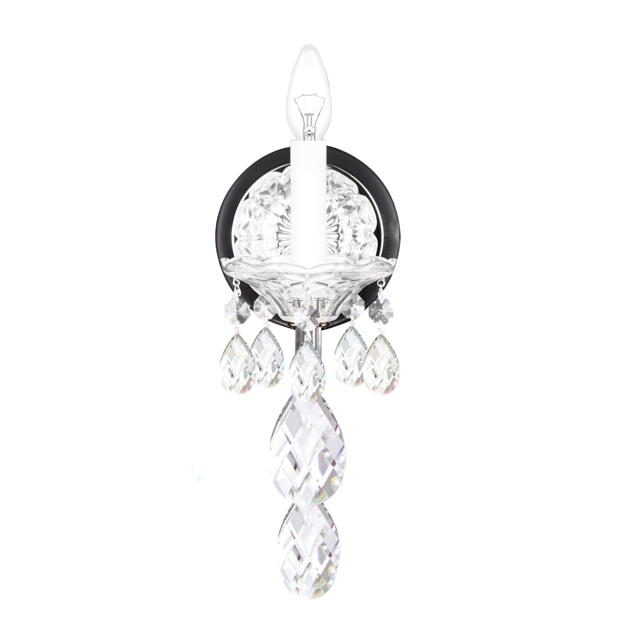 Sterling 1 Light Wall Sconce in Silver with Clear Heritage Handcut Crystals - Signature 2990-40H - Perfect for Bedroom, Living Room, and Hallway Lighting Decor