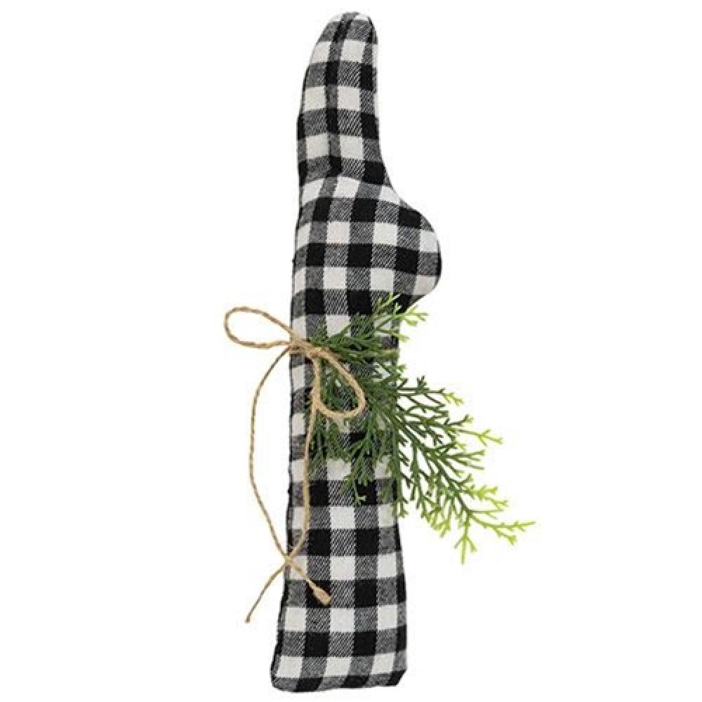 Black and White Buffalo Check Felt Peeking Bunny Plush Toy - Cute Easter Decor, Nursery Room Accent, Spring Home Decoration, Gift for Kids and Adults
