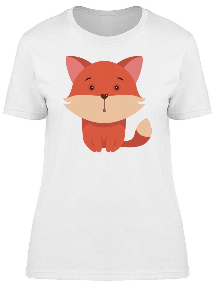 Cute Cartoon Baby Red Fox Graphic T-Shirt for Women - Soft & Comfortable Casual Tee for Everyday Wear, Outings, and Gifts