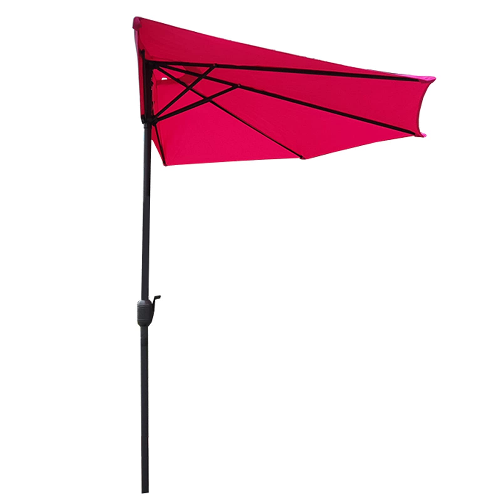 2.7m Half Outdoor Garden Parasol - UV Protection Waterproof Sun Shade Umbrella for Patio, Balcony, Deck, Poolside - Red 9ft/270cm Semi Round Market Umbrella - Perfect for Outdoor Dining, Lounging & Sun Protection