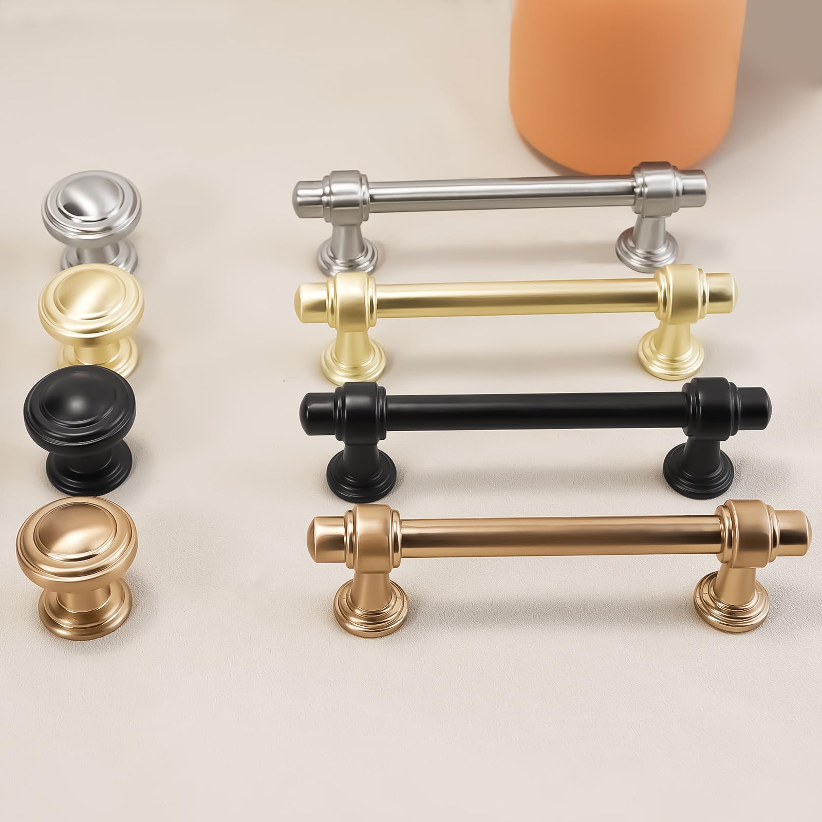 10 Pack 5 Inch (128mm) Champagne Copper Cabinet Handles - Gold Drawer Pulls for Kitchen Cabinets, Dressers & Furniture - Durable Cabinet Hardware for Modern Home Decor & DIY Projects