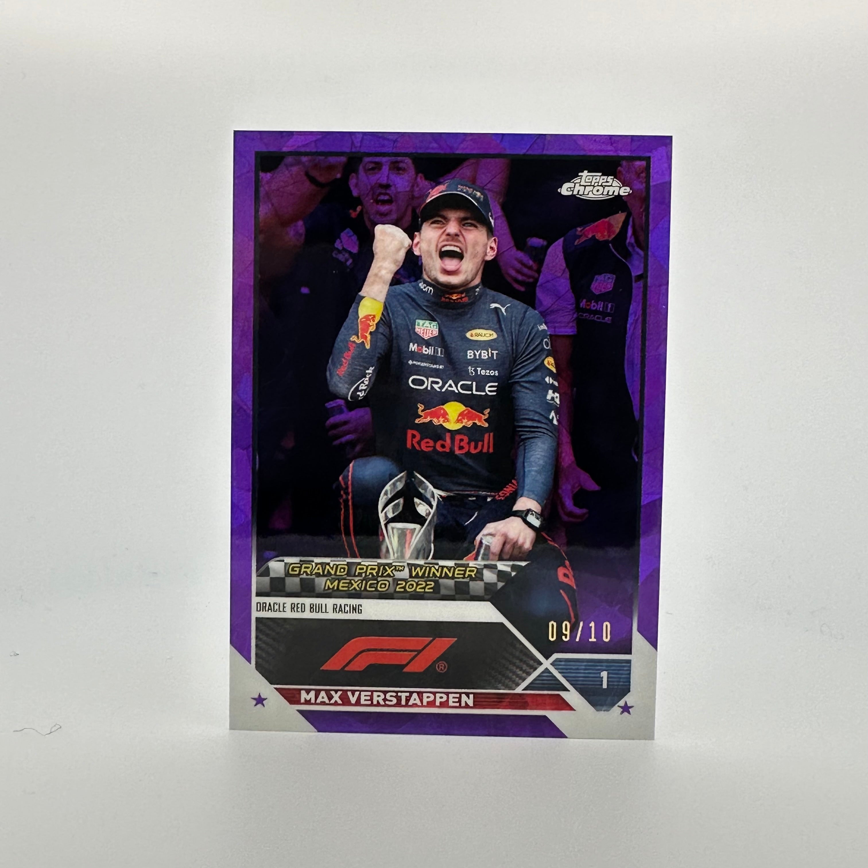 2023 Topps Chrome Sapphire Max Verstappen #163 Purple 9/10 - Rare F1 Racing Card for Collectors & Fans - Perfect for Trading, Display & Investment