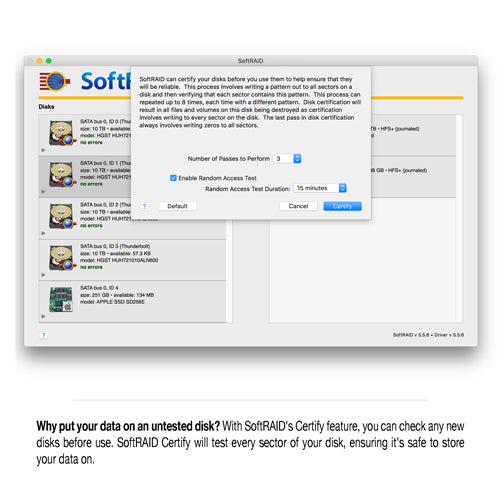 SoftRAID v5.6 - Professional RAID 0, 1, 4, 5, 10 Software with Drive Monitoring for Mac OS X 10.6.x & Later | Data Protection & Storage Management for Creative Professionals & IT Administrators