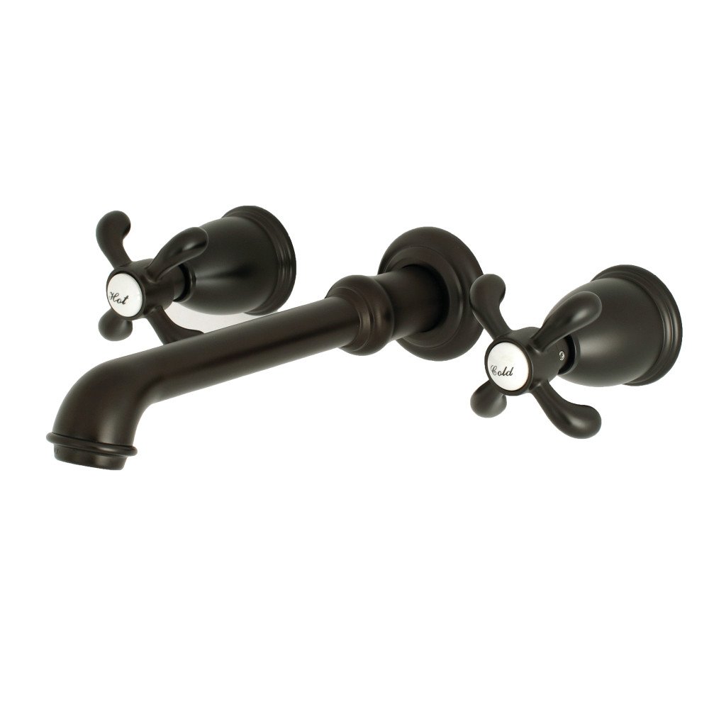 Kingston Brass KS7125TX Oil Rubbed Bronze Wall Mount Bathroom Faucet - 10-7/16