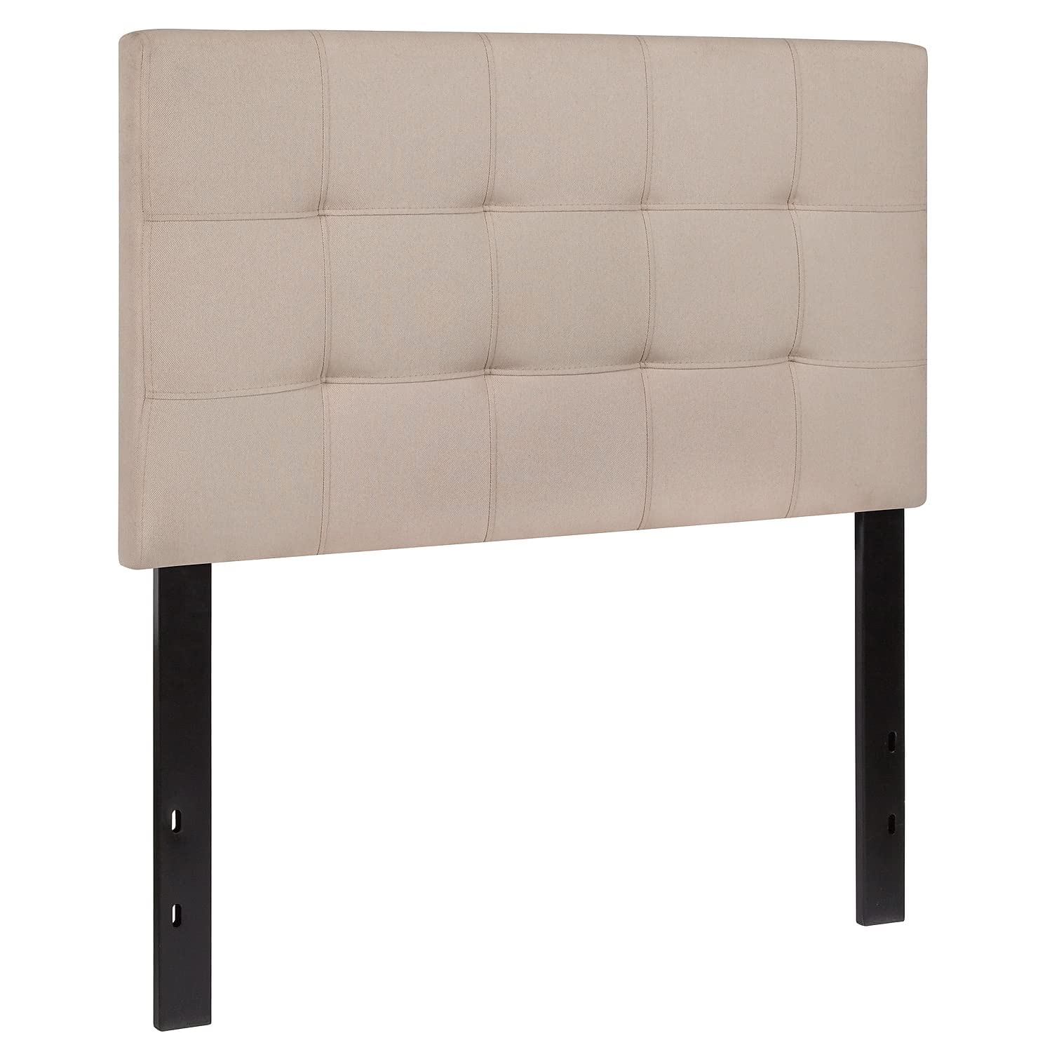 Flash Furniture Bedford Tufted Upholstered Twin Size Headboard - Beige Fabric for Bedroom Decor & Guest Room Setup
