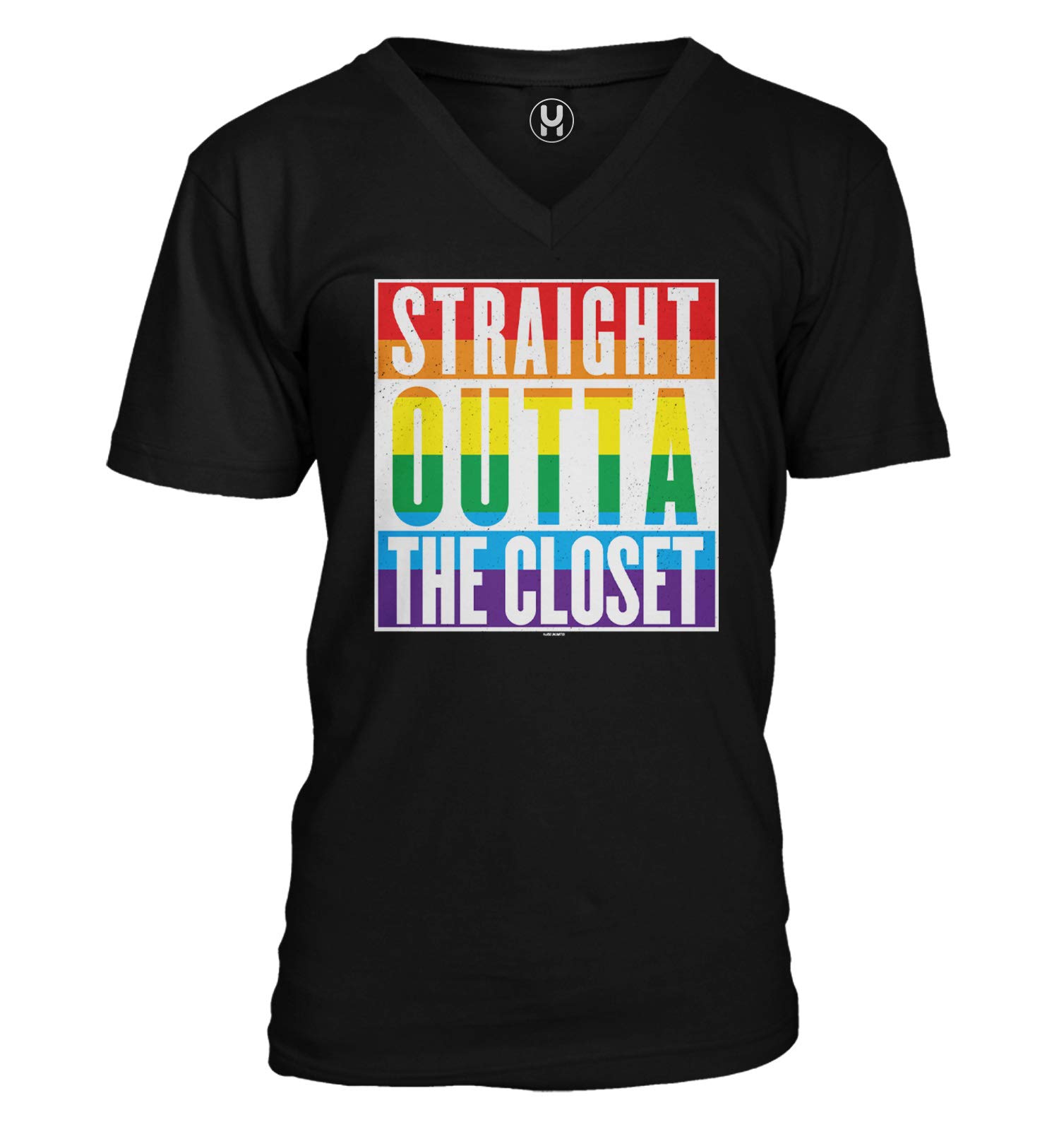 Haase Unlimited Straight Outta The Closet - Gay Pride Unisex V-Neck T-Shirt | LGBTQ+ Pride Month Apparel for Men & Women | Perfect for Pride Parades, Festivals & Ally Support