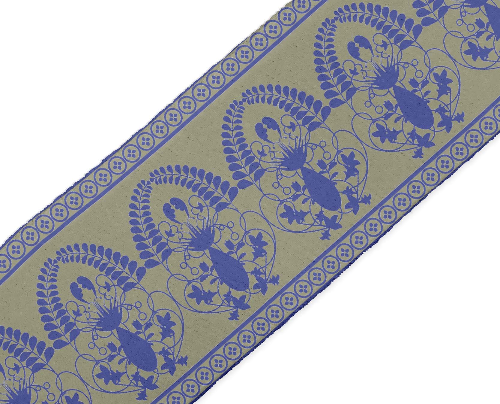 Green Leaves & Floral Printed Dupion Fabric Ribbon Trim - 9 Yards, 4 Inches Wide for DIY Crafts, Sewing Projects, Dressmaking, and Home Decor Accessories