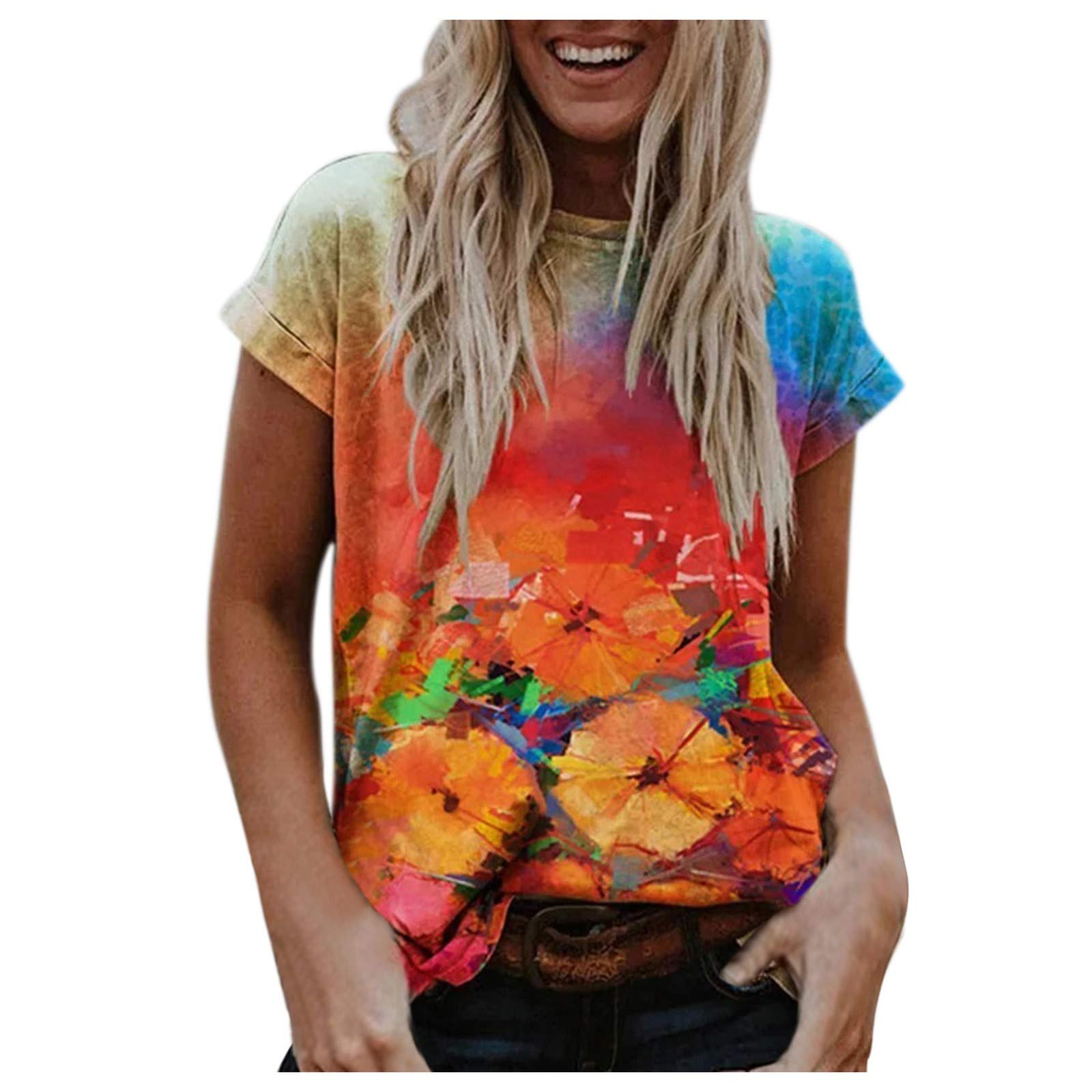 Floral Printed V-Neck Oversized T-Shirts for Women - Sexy Casual Summer Tops | Perfect for Beach Outings, Date Nights & Weekend Wear