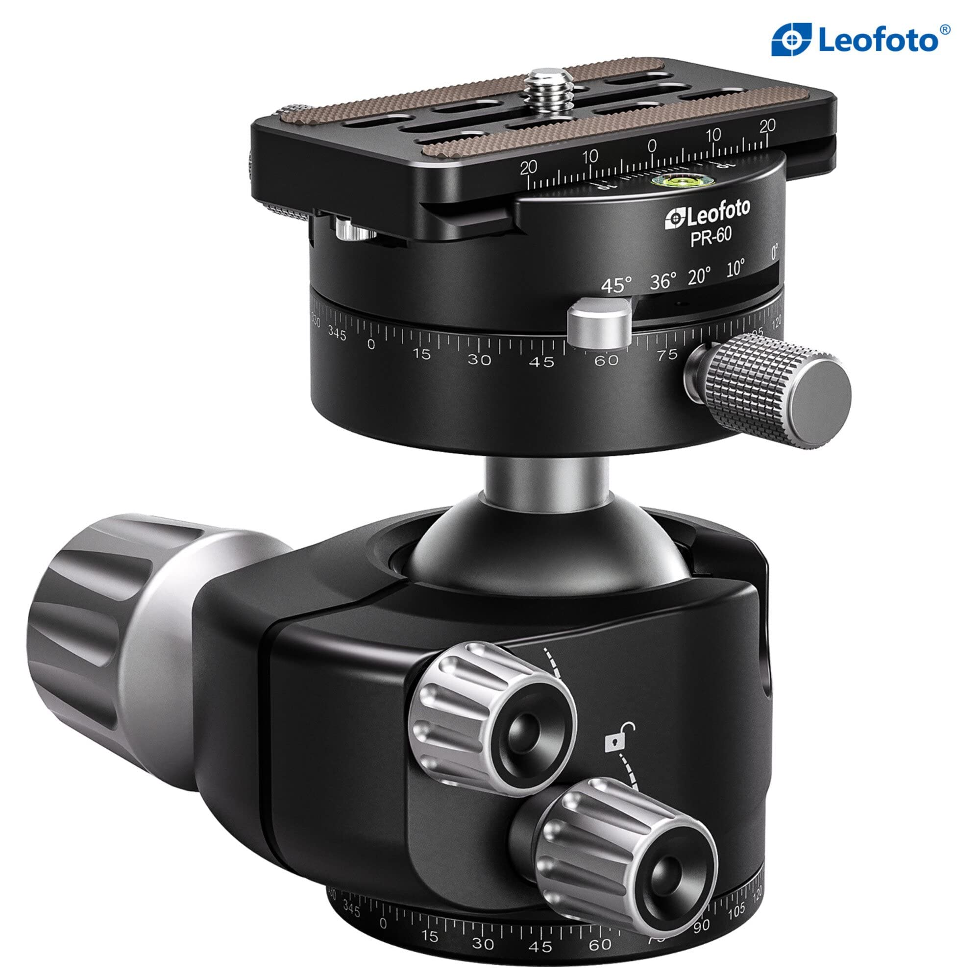 Leofoto LH-40PR Professional Tripod Ball Head with Double Panoramic Plate & Locking Function - Perfect for DSLR Cameras, Landscape Photography and Outdoor Shooting