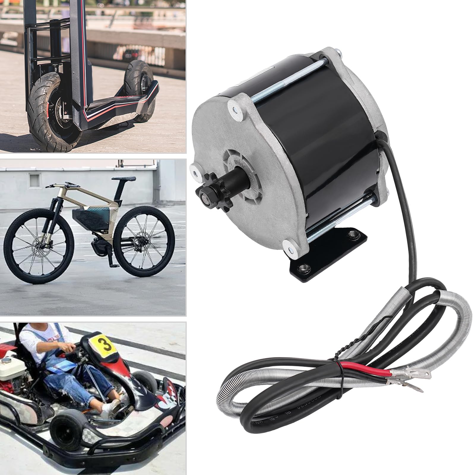 12V 350W DC Geared Motor for Electric Bikes, Scooters, Mopeds & Mini Bikes - High Torque Brushed Gear Reduction Motor for Small Electric Vehicles - Perfect for DIY E-Bike Conversions, Off-Road Adventures & Urban Commuting