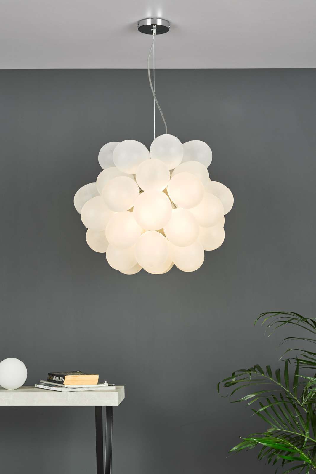 6Lt Bubbles Center Ceiling Light - Polished Chrome Finish, IP20 Rated for Living Room, Bedroom & Dining Room Lighting