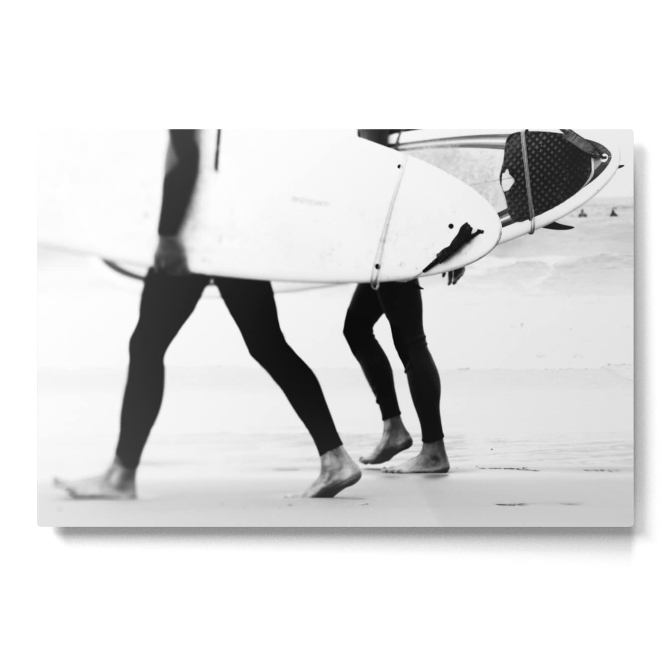 Abstract Black and White Surf Board Photography Print - Cool Surfers Wall Art - Beach Decor Metal Print by Ingrid Beddoes - Perfect for Coastal Home, Surf Shack or Office Decor