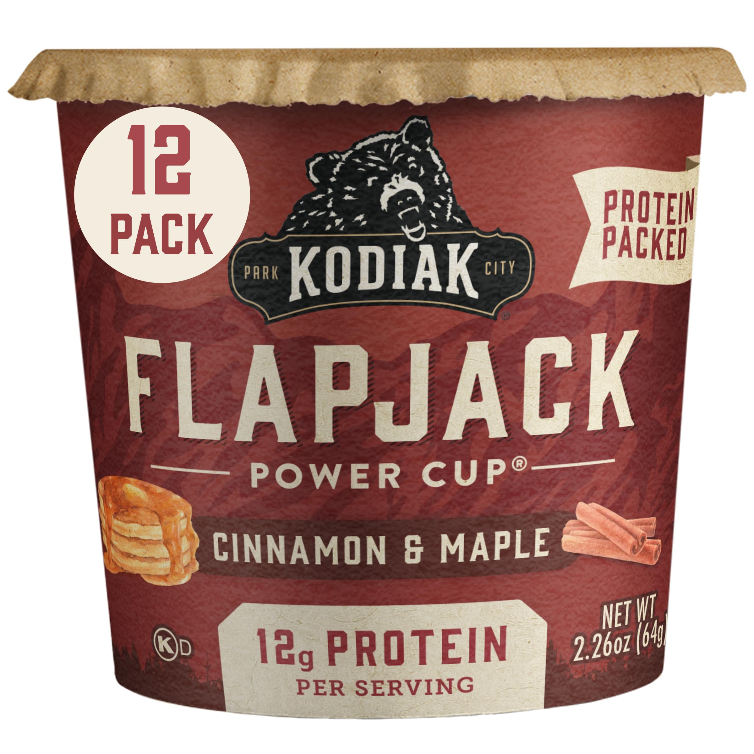 Kodiak Cakes Pancake Mix On the Go - Cinnamon Maple Flavor, 2.26oz (12 Pack) | High Protein Breakfast for Camping, Hiking & Quick Morning Meals