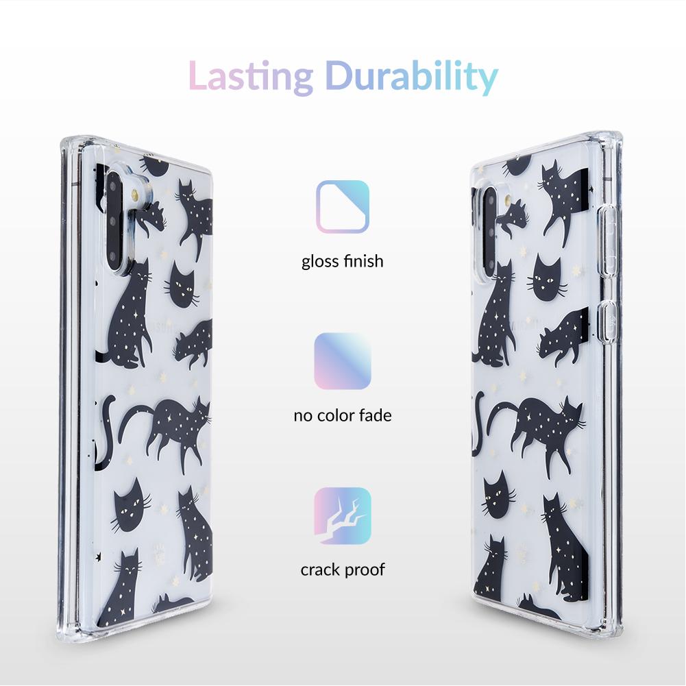 Black Cat Clear Samsung Galaxy Case - Protective Phone Cover for Galaxy S21/S22/S23 - Slim Scratch-Resistant Design - Perfect for Everyday Use & Gifts