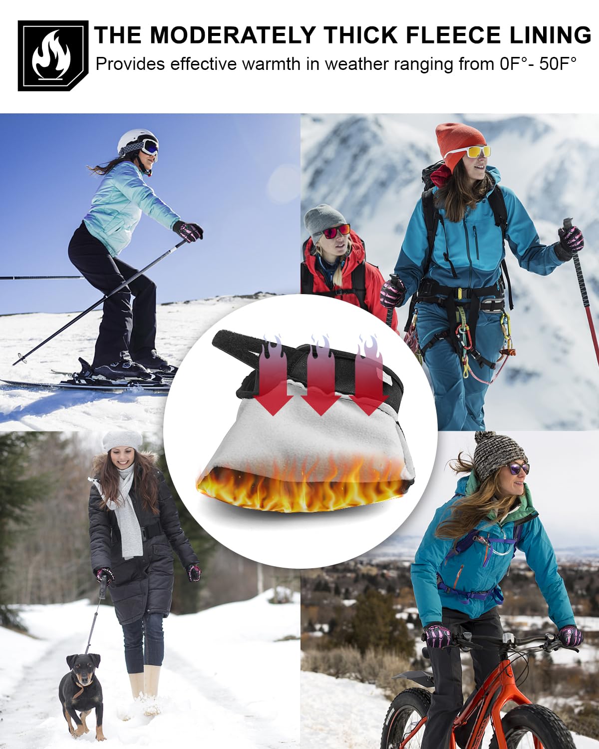 RIGWARL Waterproof Winter Gloves for Men & Women - Touchscreen Compatible, Warm & Windproof for Cold Weather - Ideal for Skiing, Snowboarding, Hiking & Outdoor Activities