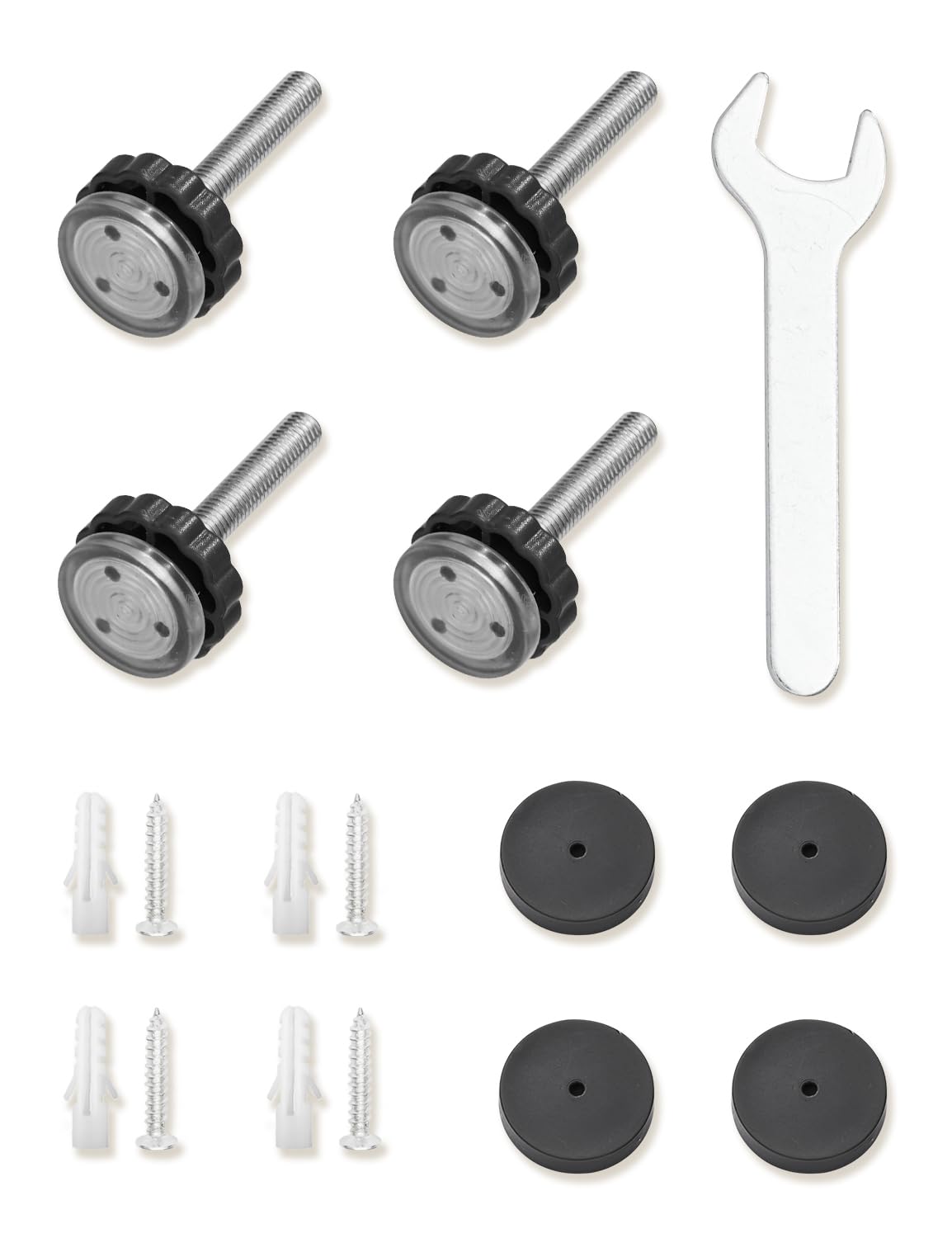 COMOMY Spindle Rods and Wall Cups for Pet Gate - Black - Secure and Stylish Pet Barrier for Doorways and Stairs