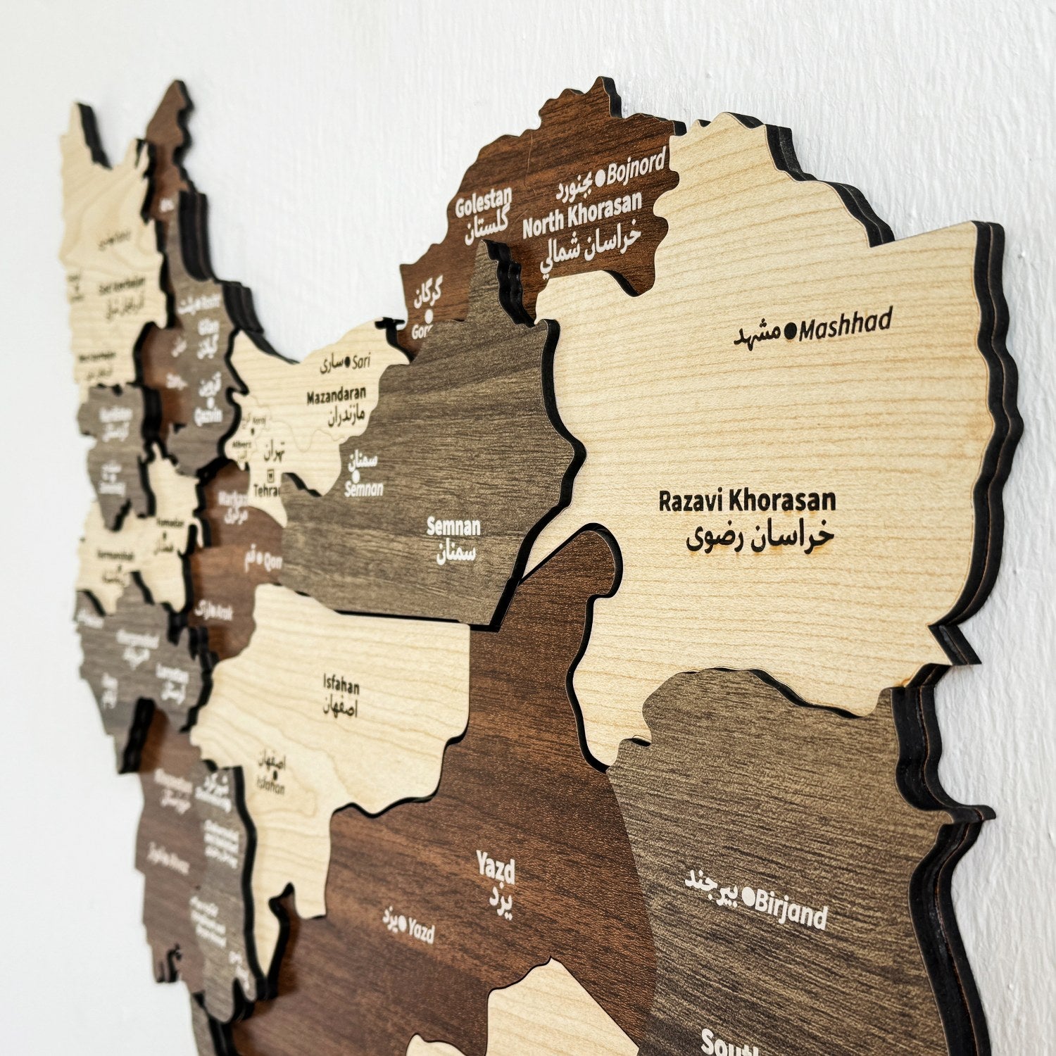 Handcrafted Islamic Wooden Wall Map - Elegant Home & Office Decor for Muslim Prayer Rooms, Living Rooms, and Gifts
