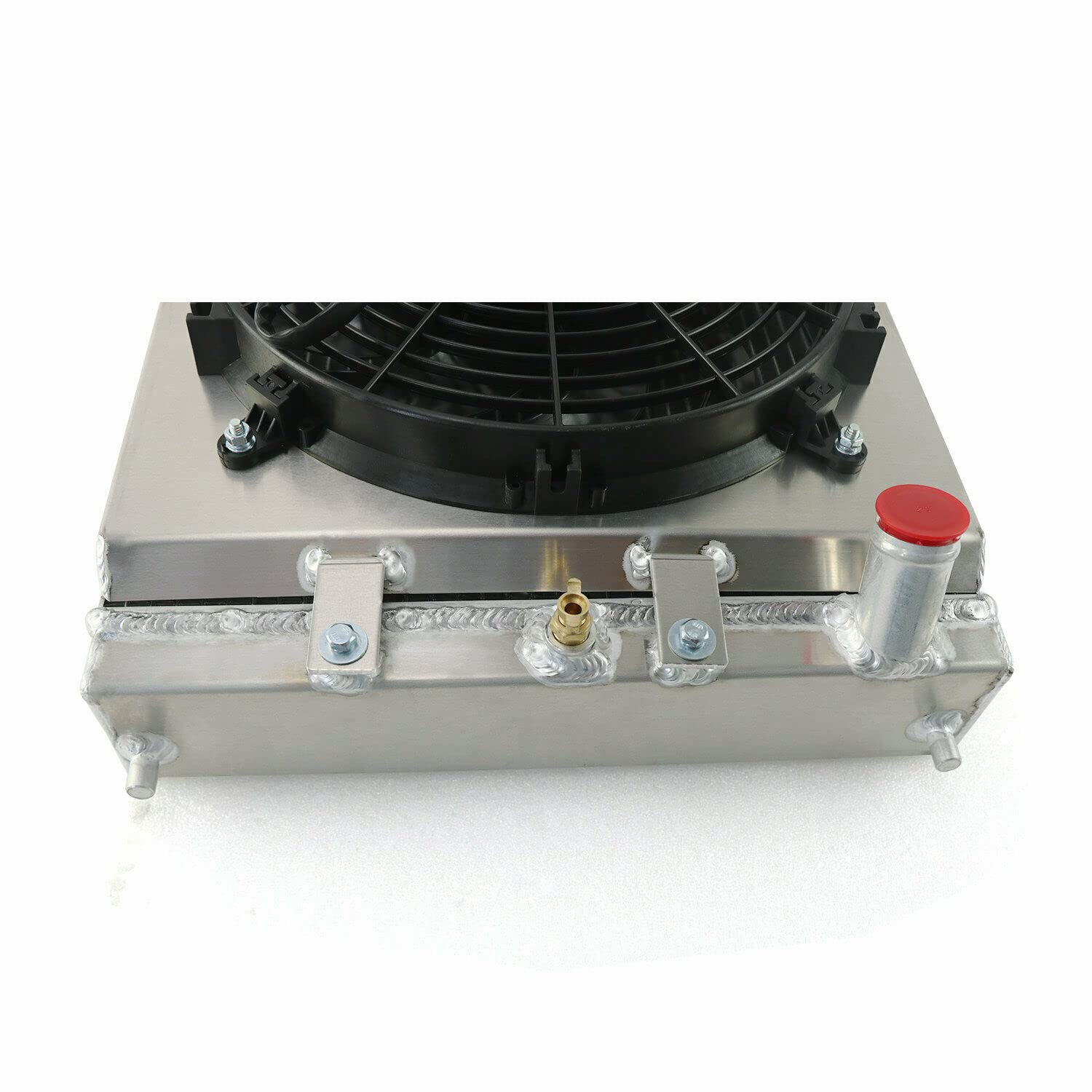 Honda Civic Radiator 1992-2000 - Aluminum 3 Row Radiator with Electric Fan Shroud & Thermostat Kit - Compatible with Honda Civic, Del Sol, Integra DB DC MT - Perfect for Engine Cooling & Performance Upgrades
