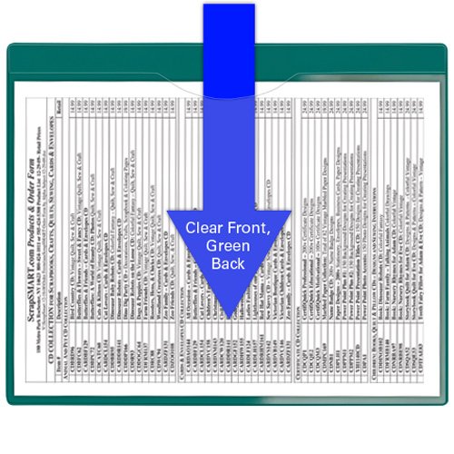 StoreSMART Heavy Duty File Jackets - 100-Pack with Green Plastic Back & Clear Plastic Front - Letter Size Document Protectors for Office, School, and Home Organization - FJ85PQG-100