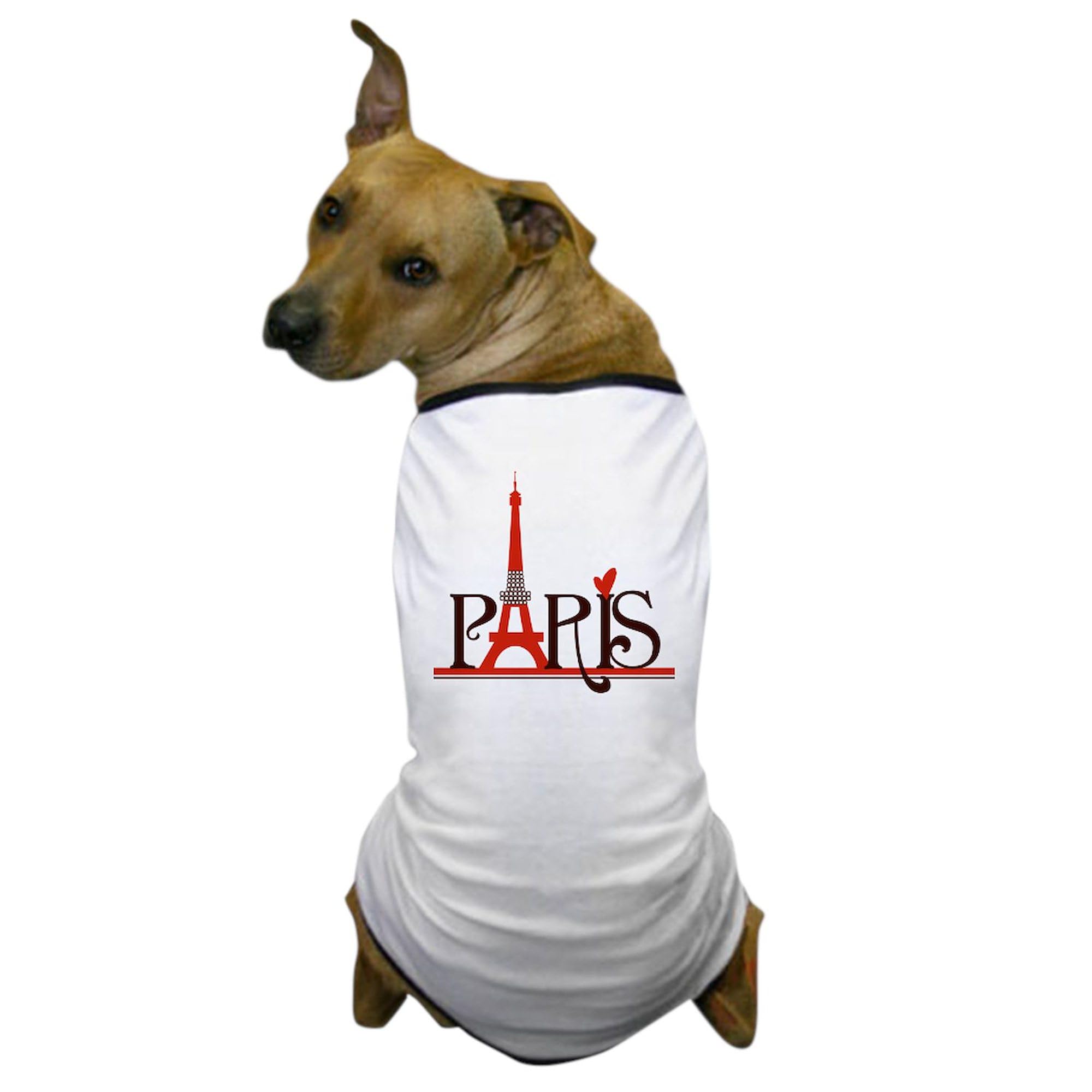 Paris Dog T-Shirt for Pets - Funny Dog Costume & Apparel for Small Medium Large Dogs - Perfect for Birthday Parties, Halloween & Pet Fashion Shows
