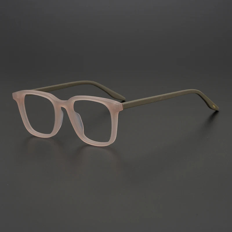 Stylish Black Acetate Square Full Rim Eyeglasses for Men - Classic Frame for Work, Reading & Everyday Use (Model 9020)