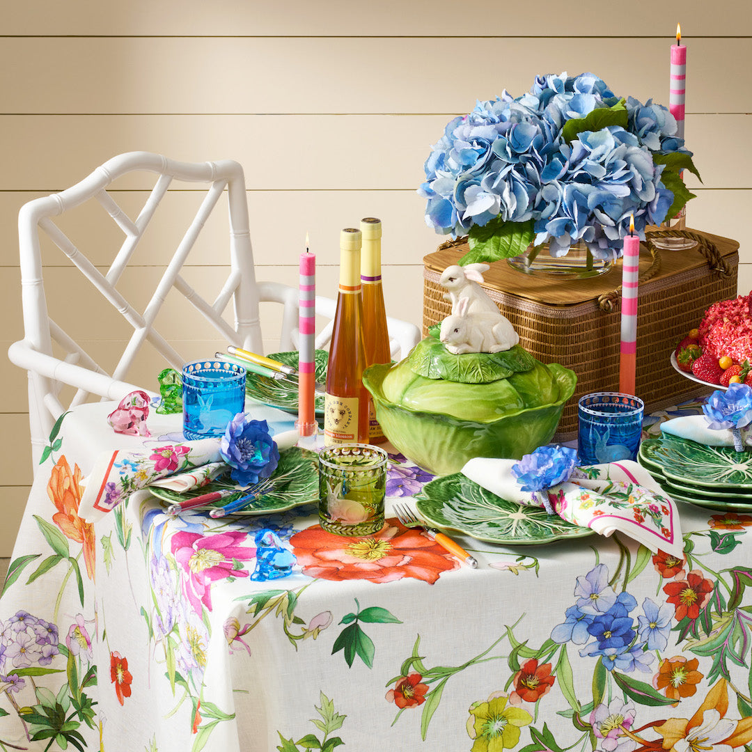 Molti Fiori Italian Tablecloth - Elegant Floral Printed Cotton Table Cover for Dining Room, Kitchen, and Outdoor Picnics