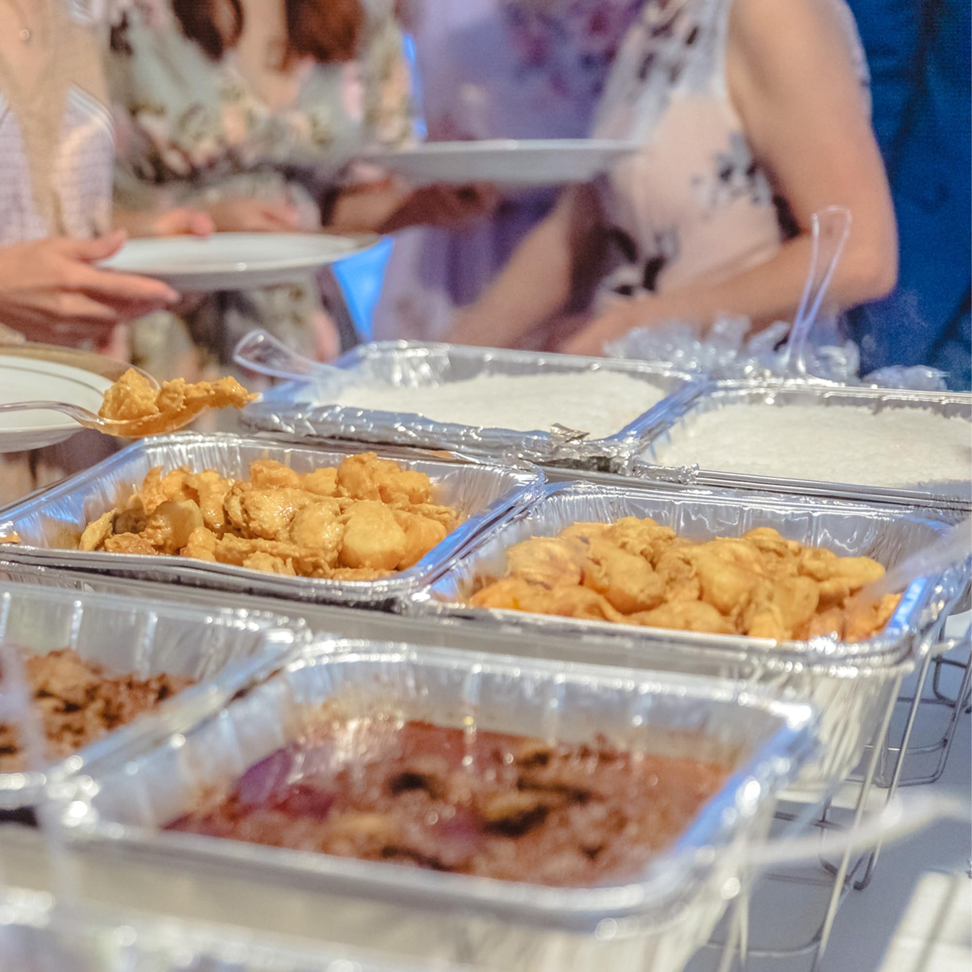 24-Piece Disposable Party Serving Kit with Chafing Dish & Buffet Set - Includes Serving Utensils for Weddings, Catering & Events - Perfect for Home Parties, Office Gatherings & Outdoor Celebrations
