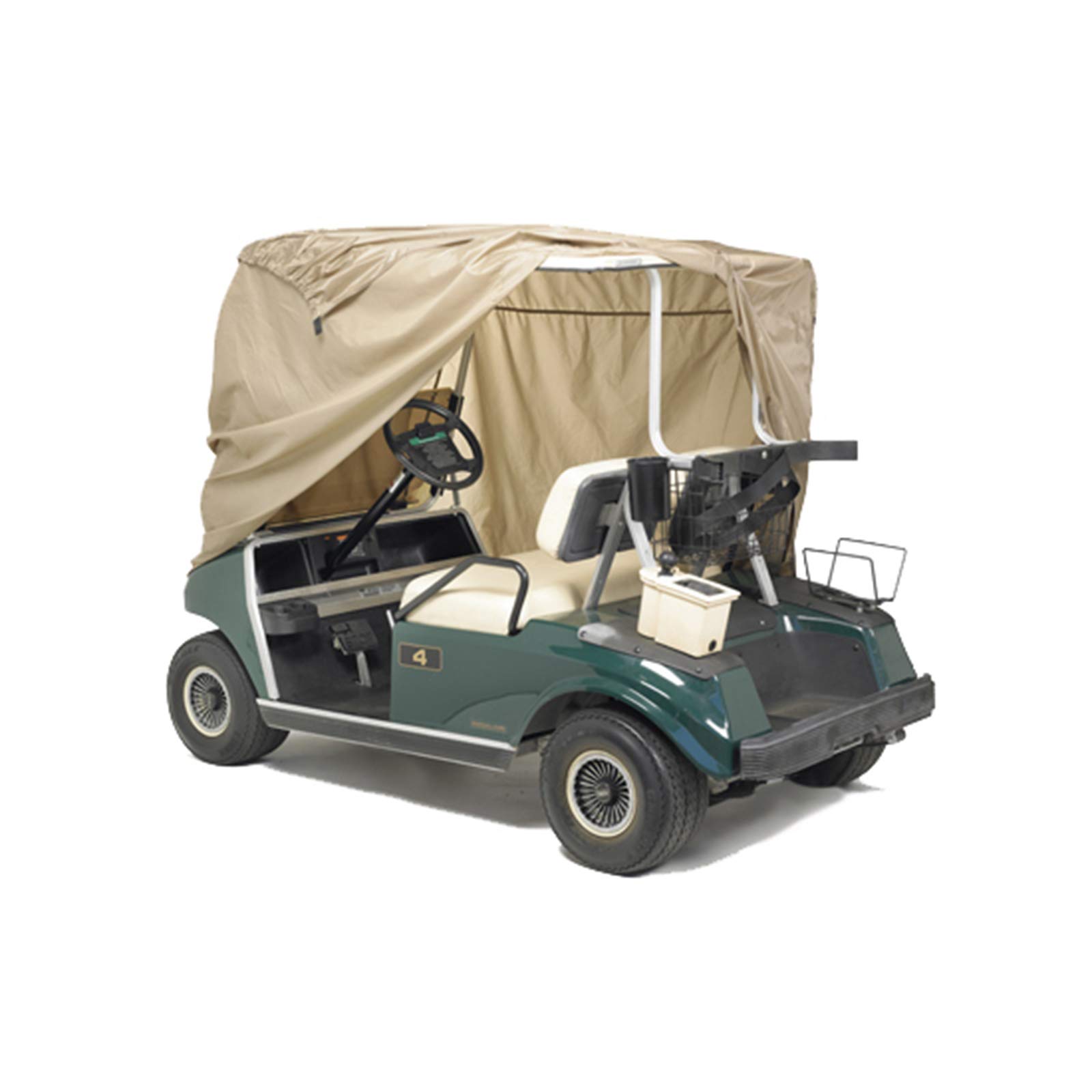 Premium Waterproof Golf Cart Cover - Universal Fit for Club Car, EZGO & Yamaha 2-Passenger Carts - Heavy Duty Tan Protection for Outdoor Use & Storage