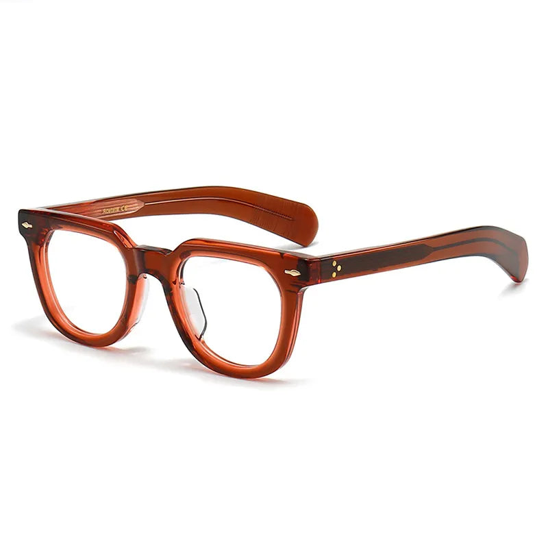 Stylish Black Unisex Square Acetate Eyeglasses Frame 2447 - Perfect for Work, Reading & Fashion Accessories
