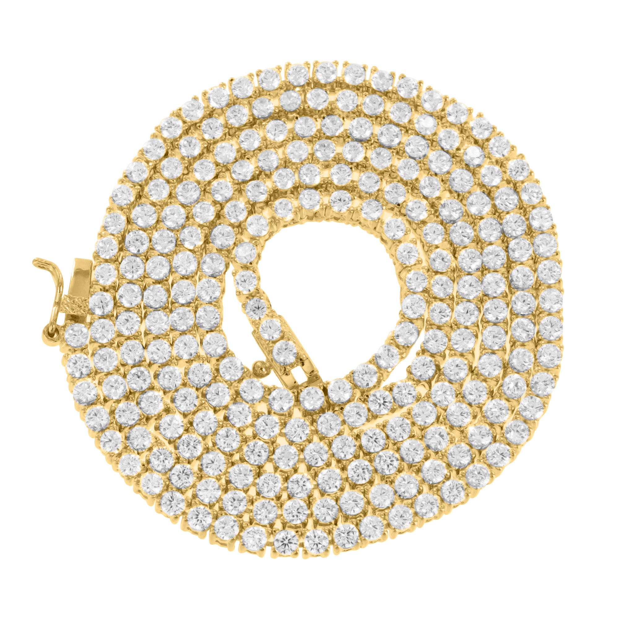 14K Yellow Gold Plated Lab Diamond Tennis Bracelet for Men - 925 Sterling Silver Chain - Perfect for Gifts, Weddings & Special Occasions