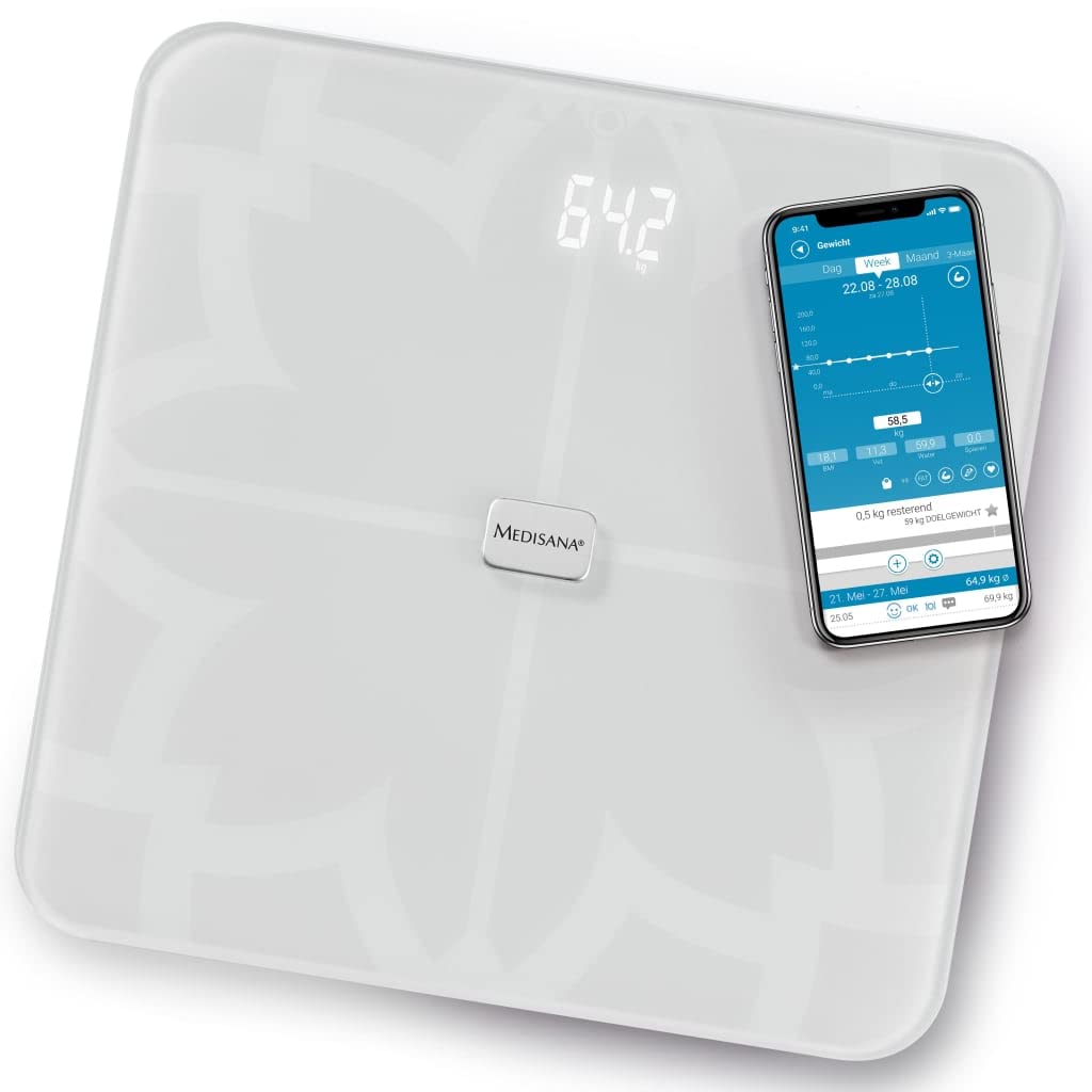 BS 450 Connect Smart Body Fat Scale - Digital Weight Scale with Body Composition Analysis (Measures Body Fat, Water%, Muscle & Bone Mass) up to 396 lbs/180kg - Bluetooth App Sync for Fitness Tracking - Ideal for Home Gym, Weight Loss Programs & Health Monitoring