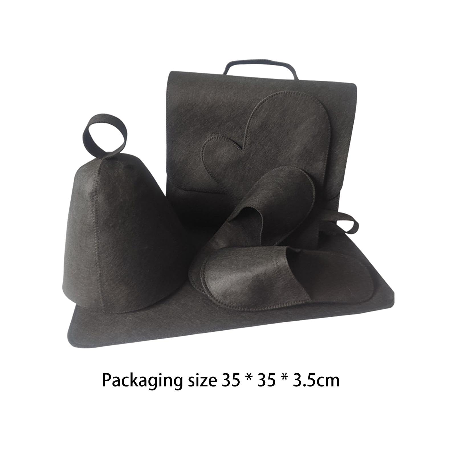 Premium 5-Piece Sauna Set with Hat, Felt Slippers & Storage Bag - Spa Accessories for Steam Bath, Shower & Relaxation - Perfect for Home Sauna, Gym & Wellness Retreats