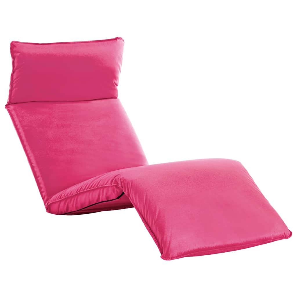Patio Chaise Lounge Cushion - Foldable Sun Lounger Pad with Oxford Fabric - Waterproof Outdoor Furniture Cushion (Pink, 68.9