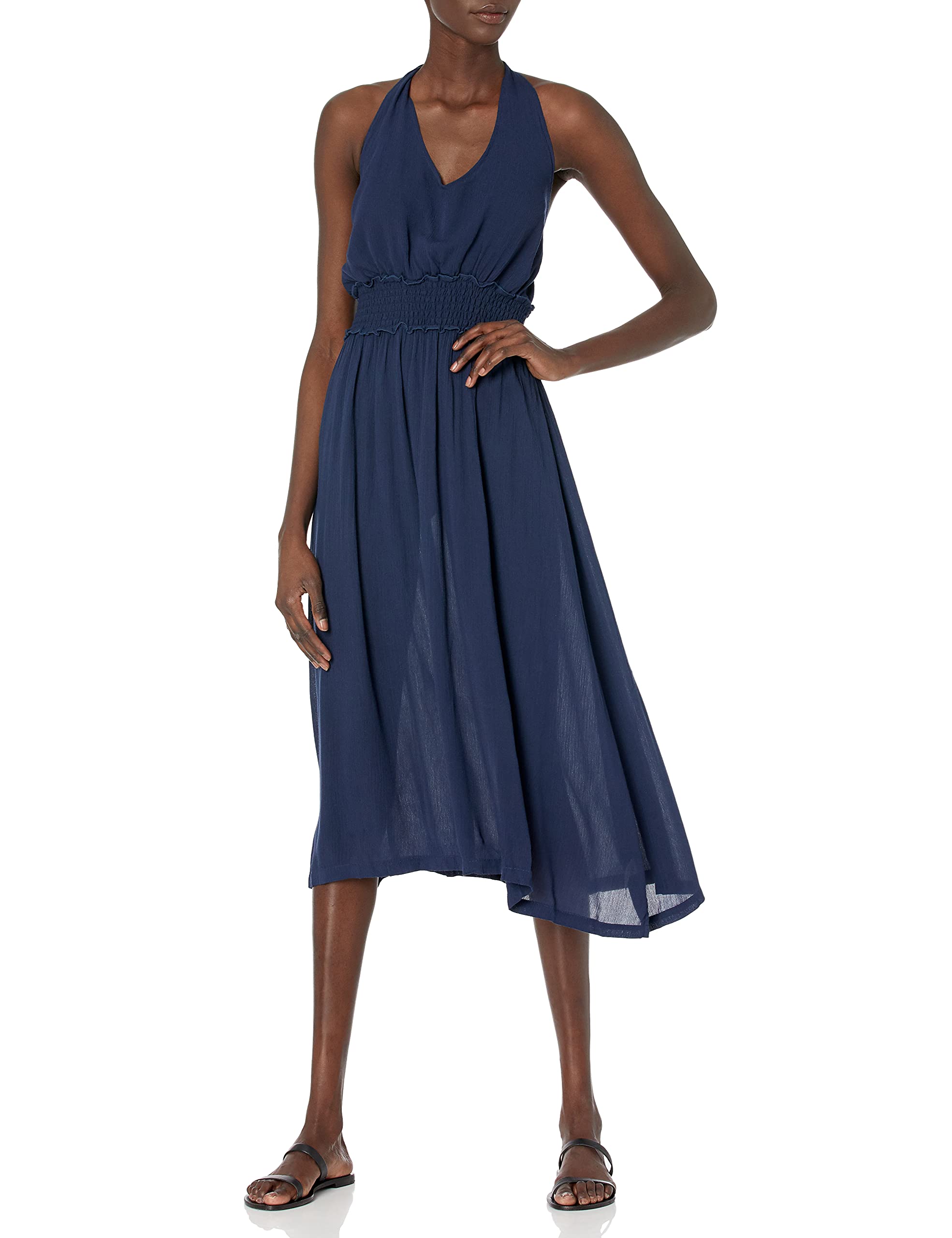 Green Dragon Women's Crinkle Gauze Solid Mandalay Midi Dress - Boho Summer Beach Dress for Vacation, Date Night & Casual Outings
