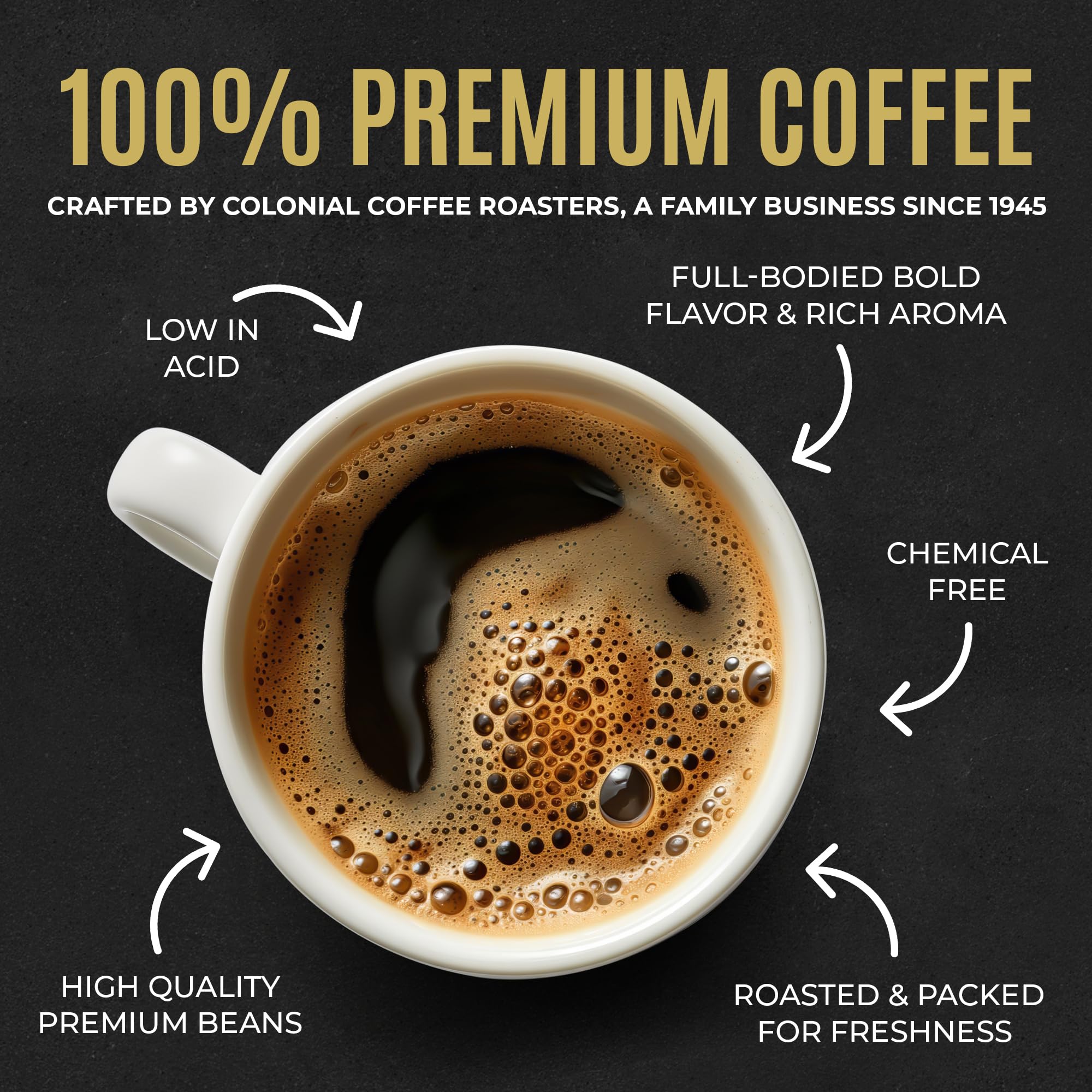 Decaf Colombian Coffee Packets - Medium Roast Pre Ground Coffee for Drip Makers (80 Pack) - Perfect for Office & Home Brewing