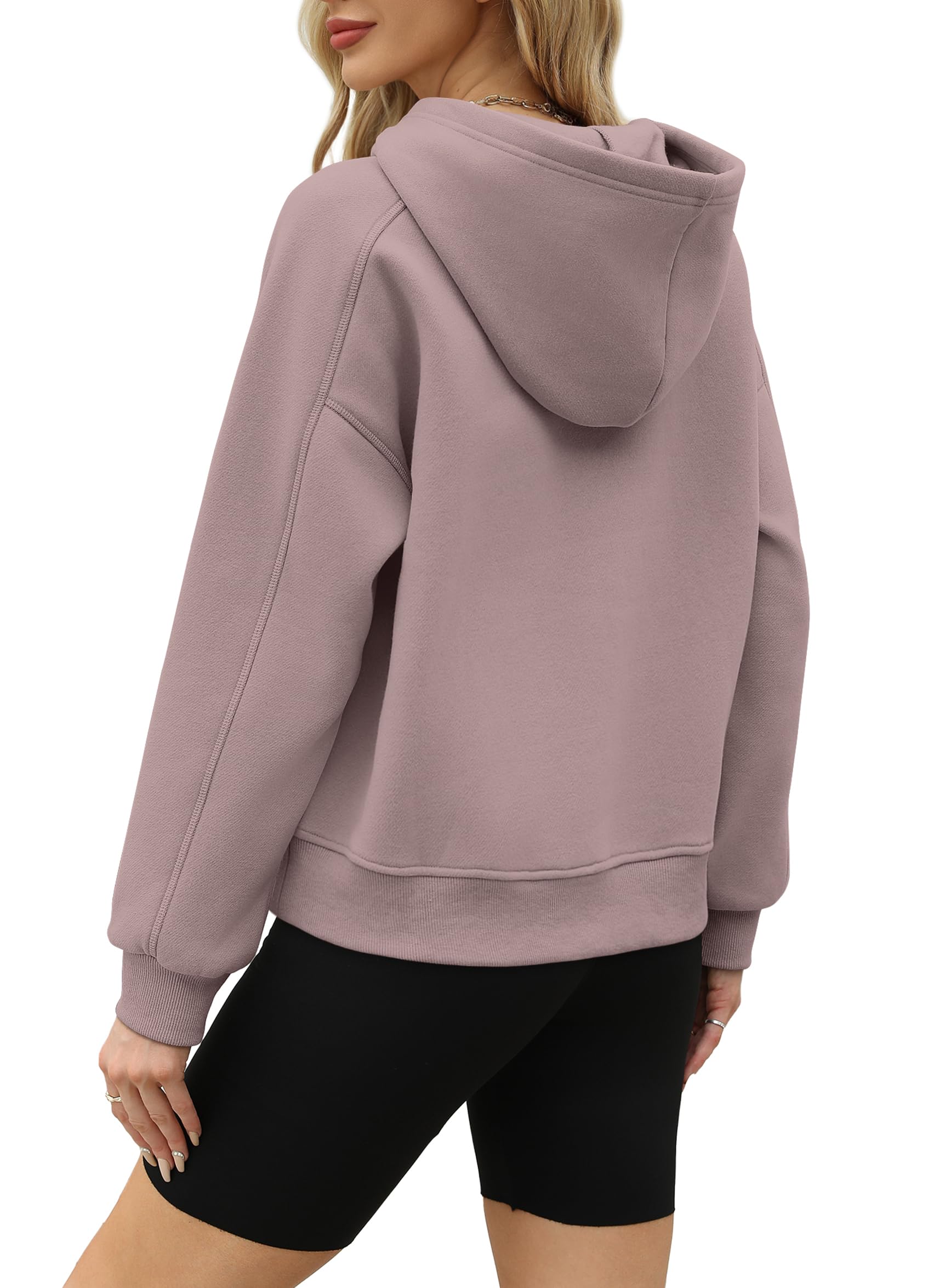 OFEEFAN Women's Cropped Hoodie - Trendy Fleece Pullover Sweatshirt with Long Sleeves | Fall Fashion 2024 Outfit | Casual Wear, Street Style & Loungewear