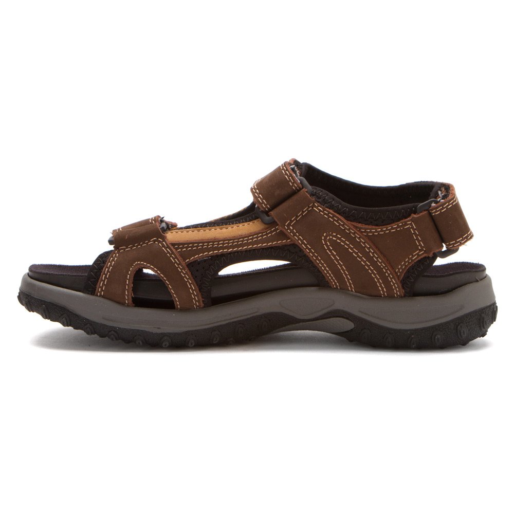 Drew Shoe Men's Warren Leather Open Toe Sport Sandals - Comfortable Walking & Hiking Sandals for Outdoor Activities, Travel & Casual Wear