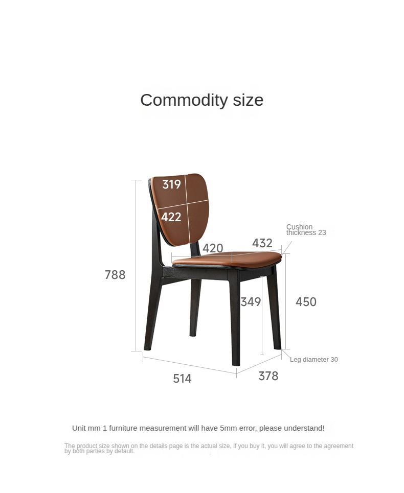 Premium Oak Solid Wood Organic Leather Soft Chair - Comfortable & Stylish Seating for Living Room, Office, or Lounge