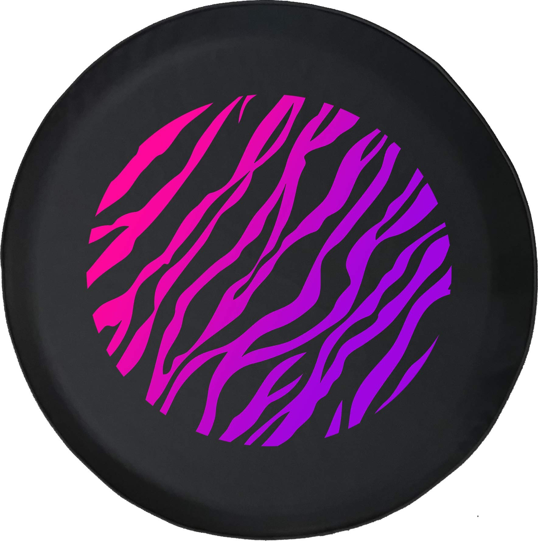 Universal 33 Inch MUD Car Spare Tire Cover - Pink & Purple Zebra Stripes Design for Jeep, SUV, Truck - Waterproof & UV Resistant for Outdoor Adventures & Off-Roading