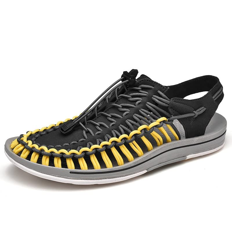 **Breathable Men's Wrap Toe Sandals - Soft Flat Summer Sandals for Outdoor, Beach & Casual Wear - Lightweight Woven Slip-On Shoes for Walking & Travel**    *(Use Cases: Perfect for beach outings, vacations, daily walks, and casual summer wear.)*