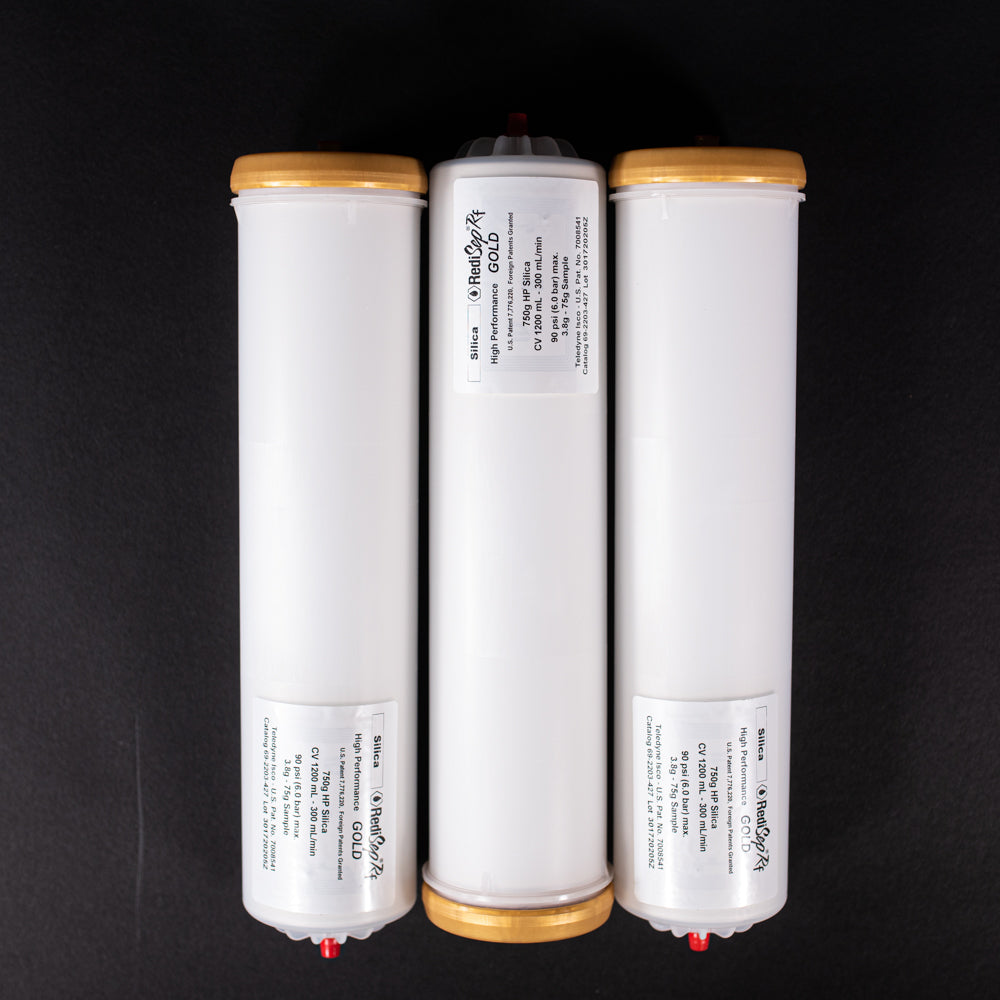 RediSep Gold® Silica Gel Disposable Flash Chromatography Columns - 750g Capacity (Pack of 3) | Ideal for Organic Compound Purification & Laboratory Research