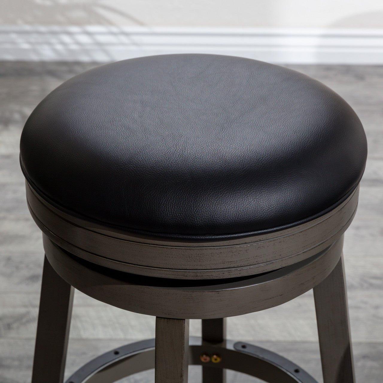 Creede Bonded Leather Backless Swivel Stool - 24
