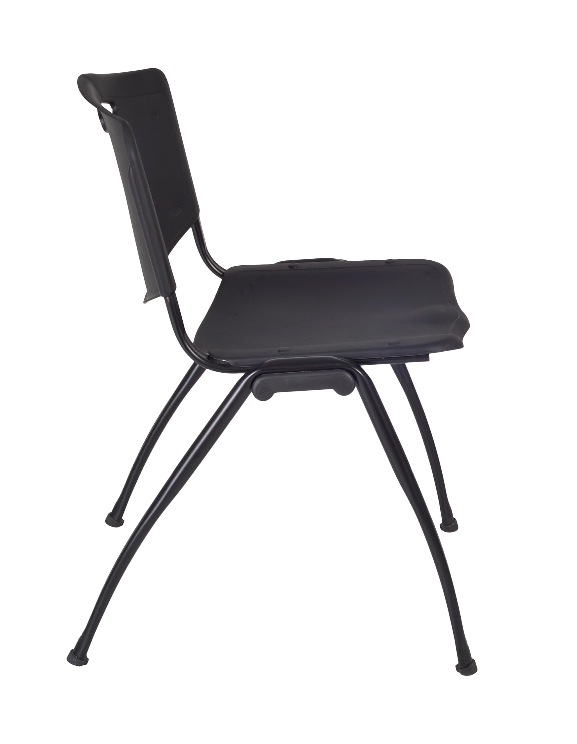 Regency Kobe 30-Inch Square Breakroom Table with 4 Stackable Chairs - Grey Table & Black Chairs for Office, Conference Room, or Home Workspace