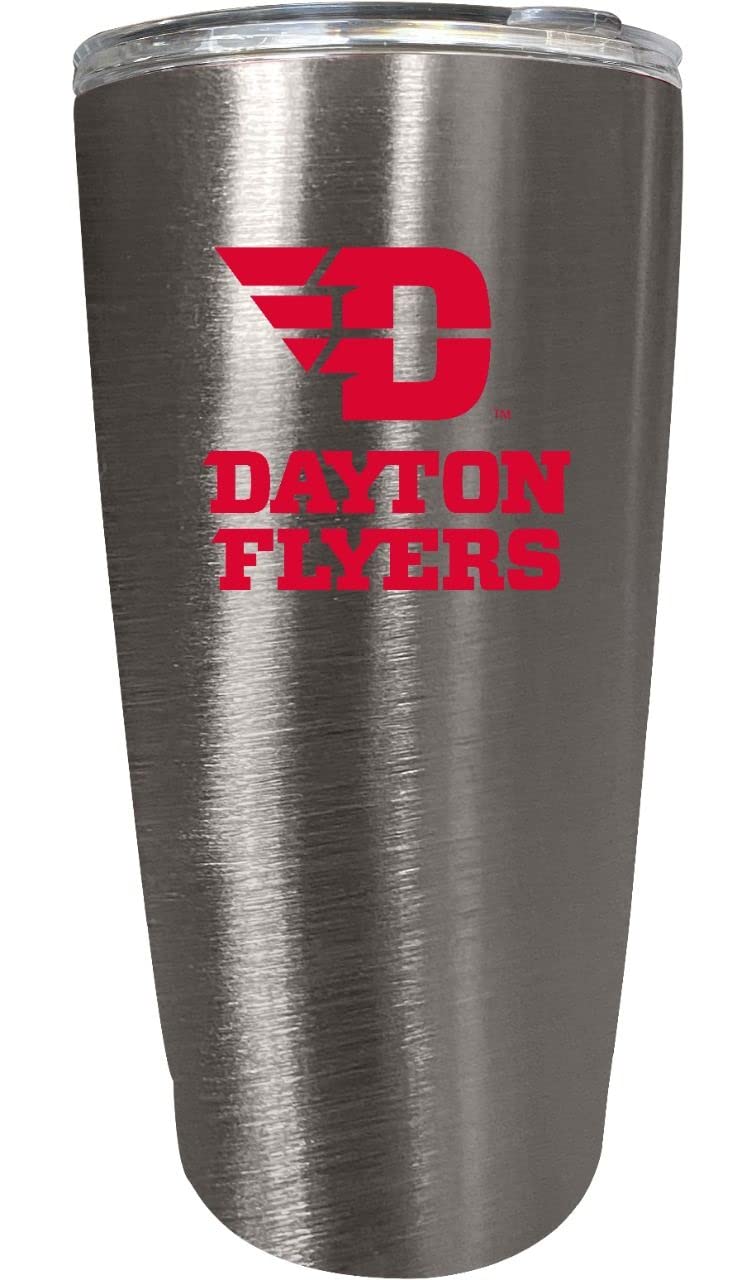 R and R Imports Dayton Flyers 16oz Insulated Stainless Steel Tumbler - Double Wall Vacuum Insulated, BPA-Free, Keeps Drinks Hot/Cold for Hours - Perfect for Coffee, Tea, Water & Outdoor Activities