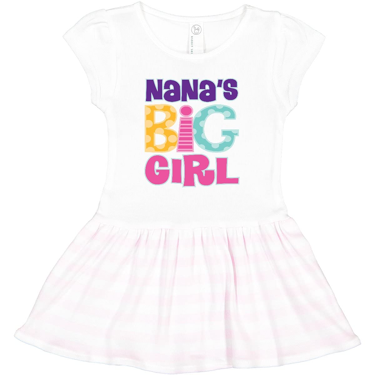 Inktastic Nana's Big Girl Toddler Dress - Cute Floral Print Cotton Dress for Baby Girls 1-3 Years | Perfect for Birthday Parties, Family Photos & Special Occasions