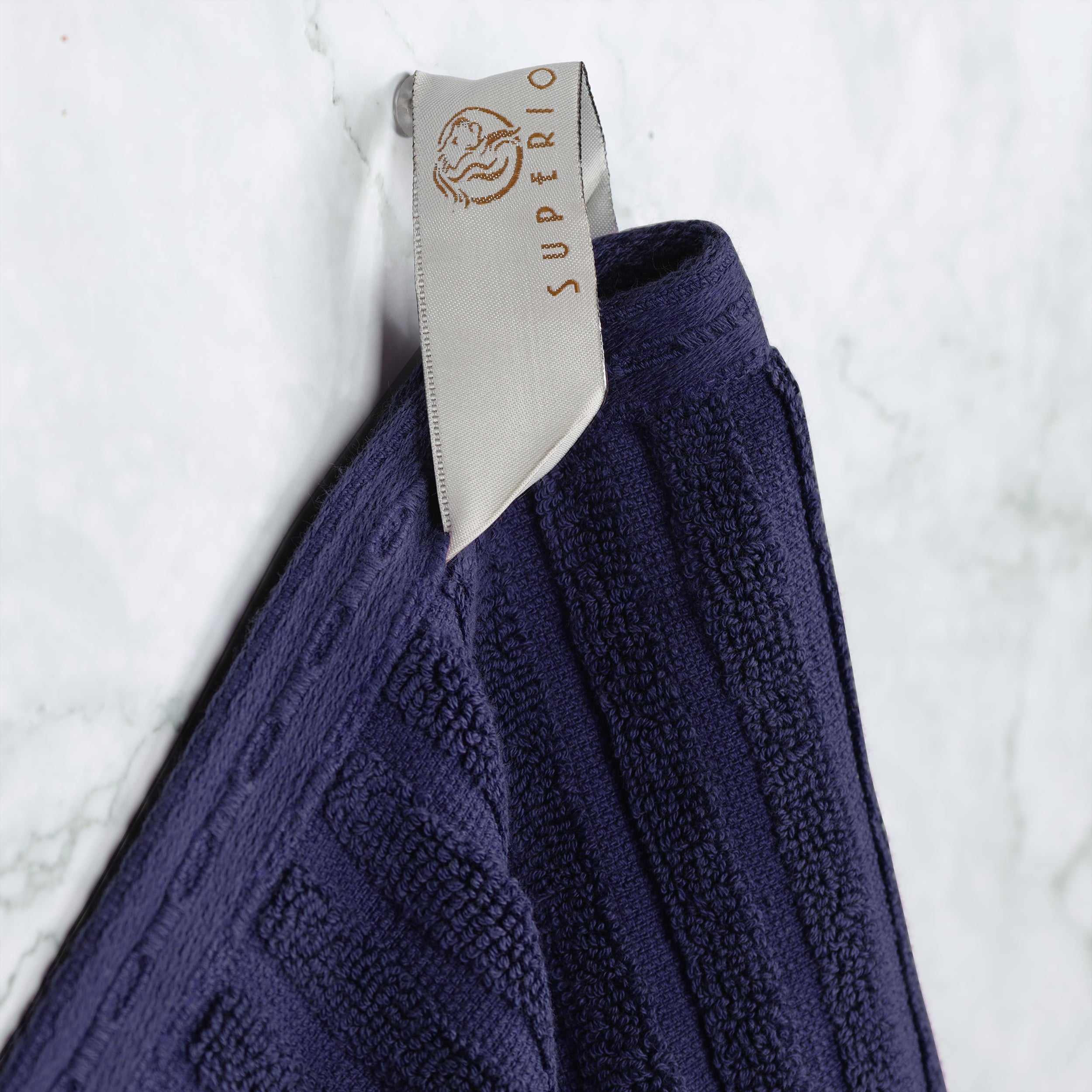 Premium Soho Ribbed Textured Cotton Hand Towels & Bath Sheets Set - Ultra Absorbent, Soft & Quick-Drying - Perfect for Bathroom, Spa, Gym & Guest Use
