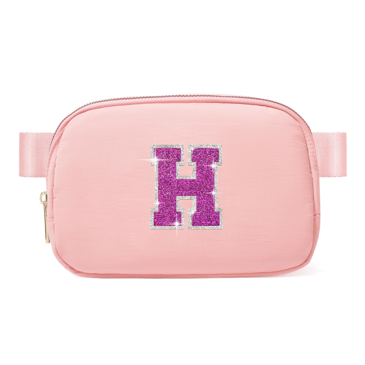 Personalized Initial Crossbody Bag for Girls Age 6-12 | Trendy Fanny Pack Purse | Cute Birthday Gift for Sister, Daughter & Teen Girls | Light Pink Preppy Style | Perfect for School, Travel & Everyday Use