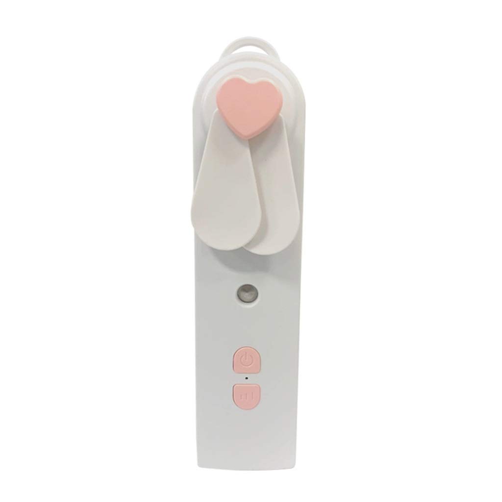Portable 2-in-1 Mini Fan & Humidifier - USB Rechargeable Handheld Cooling Fan with Water Spray Mist, Personal Air Conditioner for Face & Body - Perfect for Outdoor, Travel, Office, Gym & Home Use (Pink)